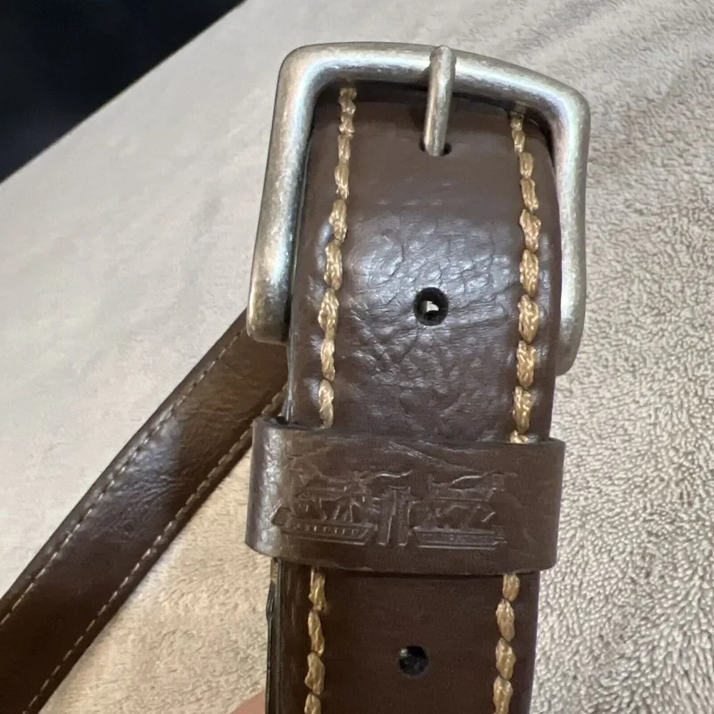 Levis Brown‎ Work Belt Mens Sz L 38-40 Synthetic Leather 2-Horse Brand 1.5
